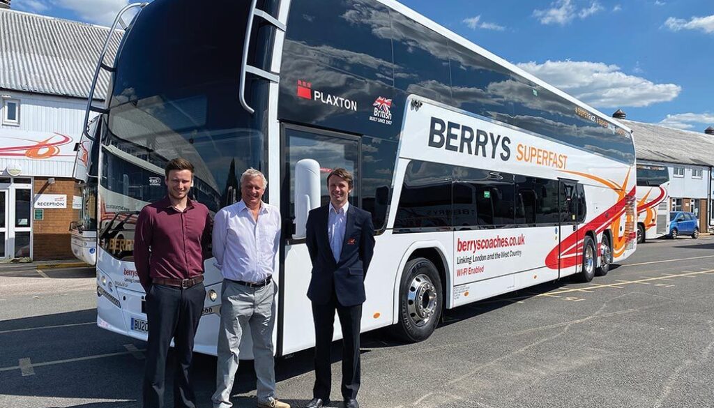 Return of the London Superfast service from the west country Berry's Coaches