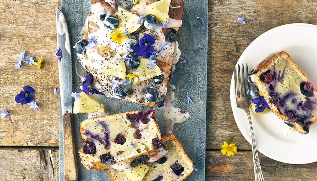 Lemon Blueberry Poppy seed loaf cake Opies