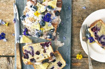 Lemon Blueberry Poppy seed loaf cake Opies