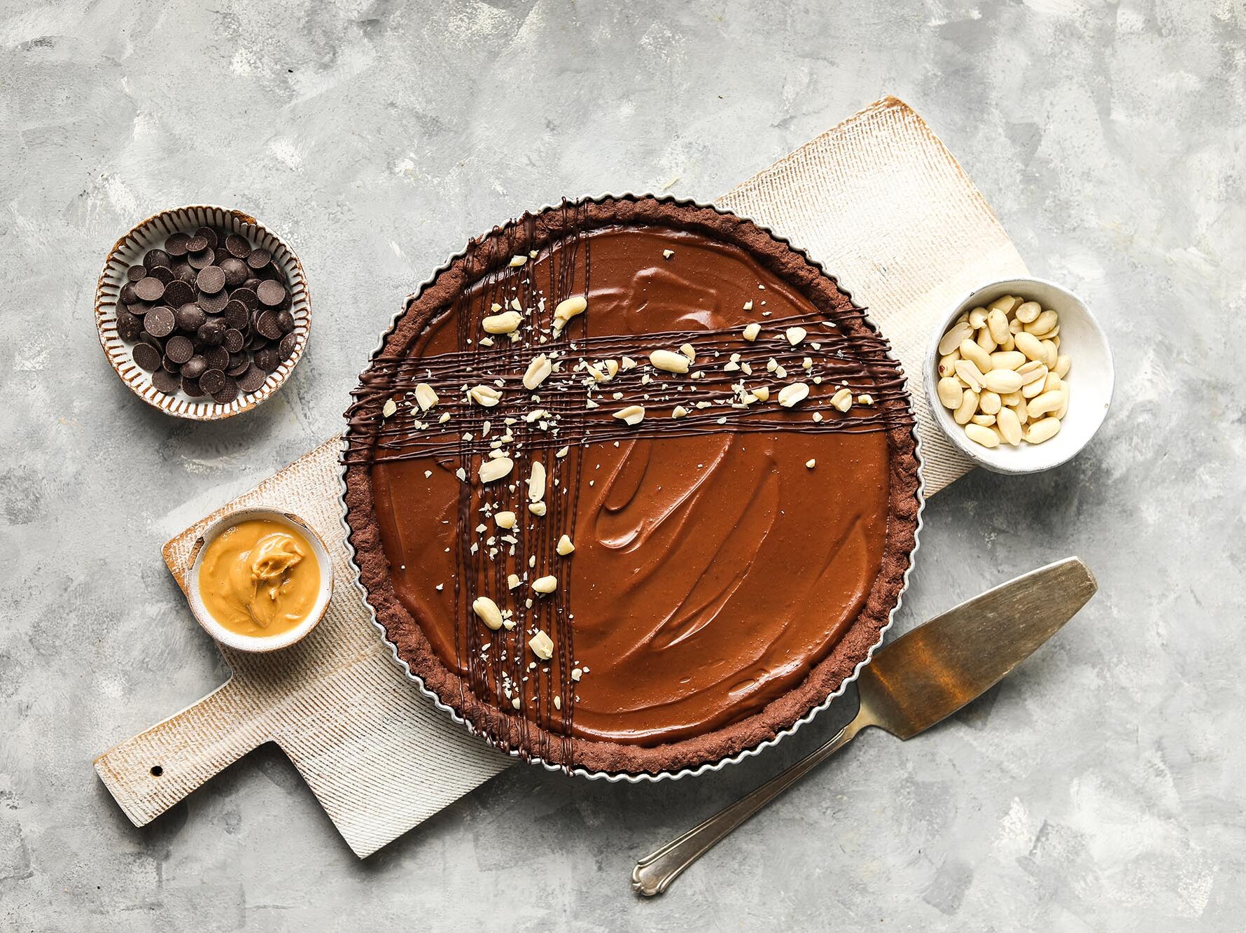 Chocolate & Peanut Butter Tart by Luce Hosier 2